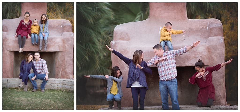 family dabbing picture, Twentynine Palms Family Photography, Joshua Tree Photographer, Yucca Valley Photographer