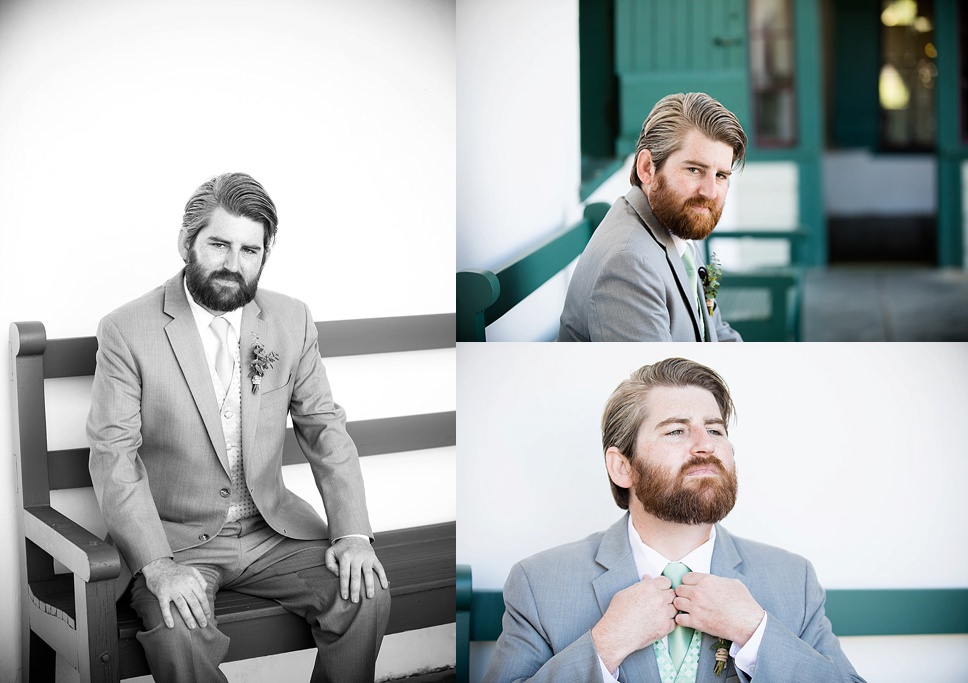 Groom portraits, Rancho guajome adobe, Rancho guajome adobe weddings, wedding suits, teal wedding suit vest, grey wedding suit, vista wedding photographer